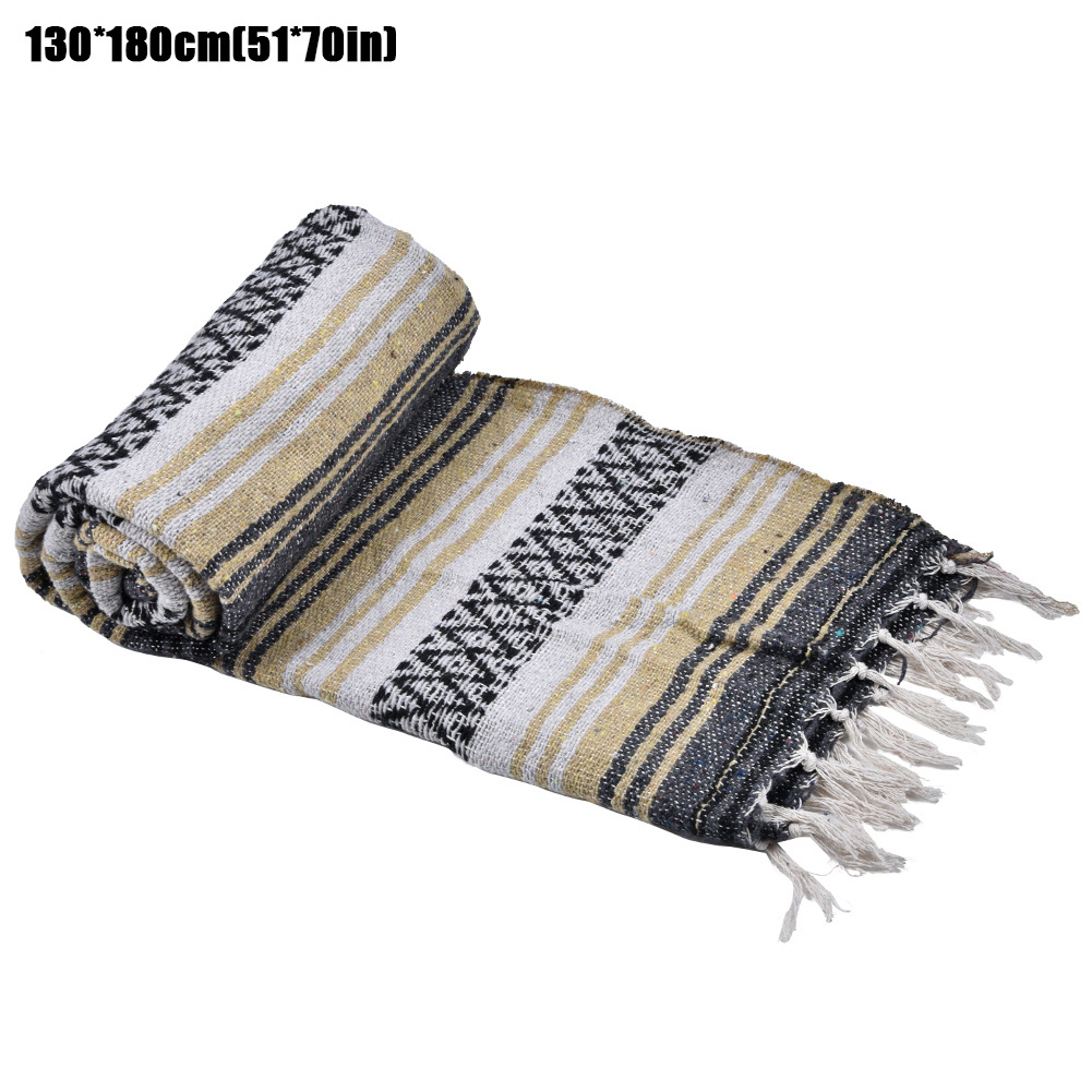 Cheap Wholesale Custom Print Designs Soft Woven Falsa Mexican Yoga Blanket For Picnic Camping Travel Hiking