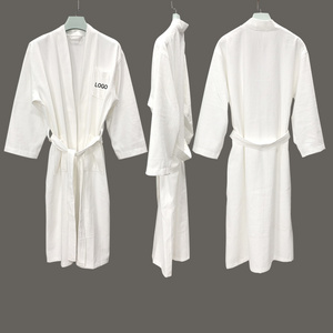 Luxury Hotel Waffle Bath Robe Dressing Gown With Custom Logo Design 100% Cotton Waffle Bathrobes For Women