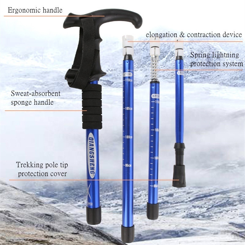 great designed hiking auxiliary equipment from factory direct wholesale cheap price trekking poles for protection walking stick