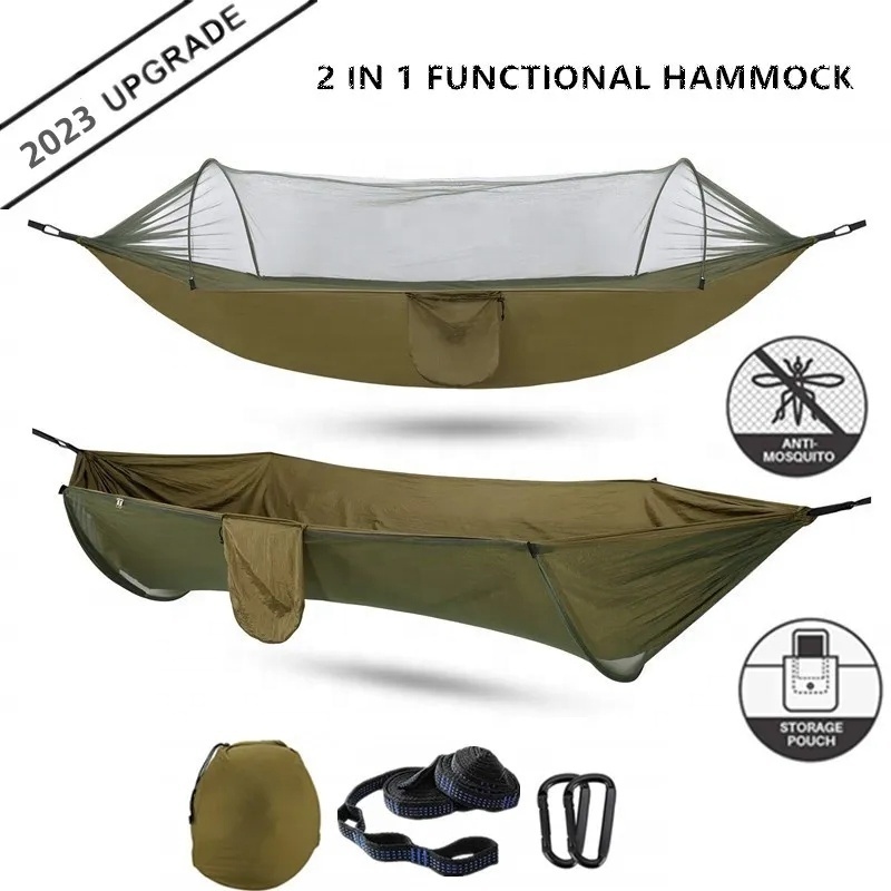 Wholesale 210T Nylon Portable 2 Person Outdoor Camping Tent Hammock With Mosquito Net