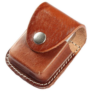 Handmade Cow Hide Leather Brown Lighter Holder Snap Leather Lighter Holder Lighter Holding with Belt Clip