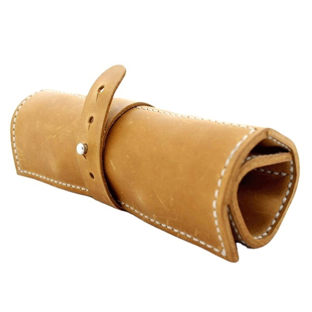 High Quality Popular Leather Watch Roll Bag Custom Portable Storage Watch Pouch with Strap