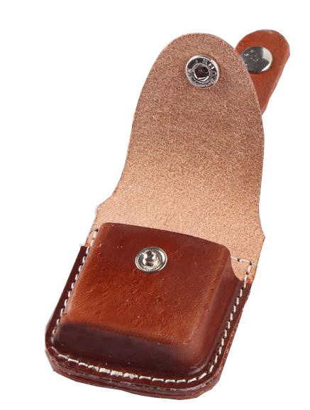 Handmade Cow Hide Leather Brown Lighter Holder Snap Leather Lighter Holder Lighter Holding with Belt Clip