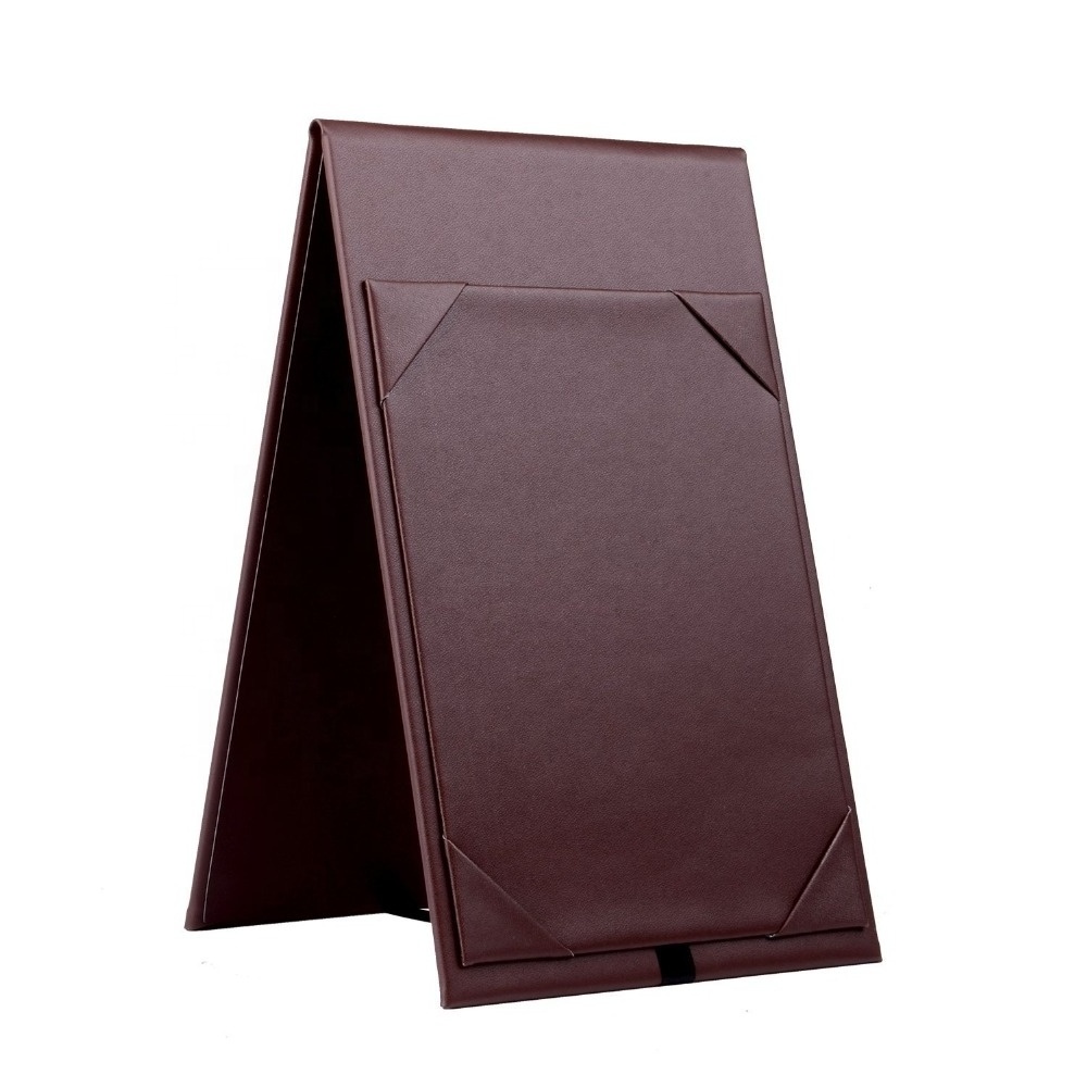 Double-Sided Menu A-Frame Holder Table Tent for Restaurant Cafe Red Leatherette