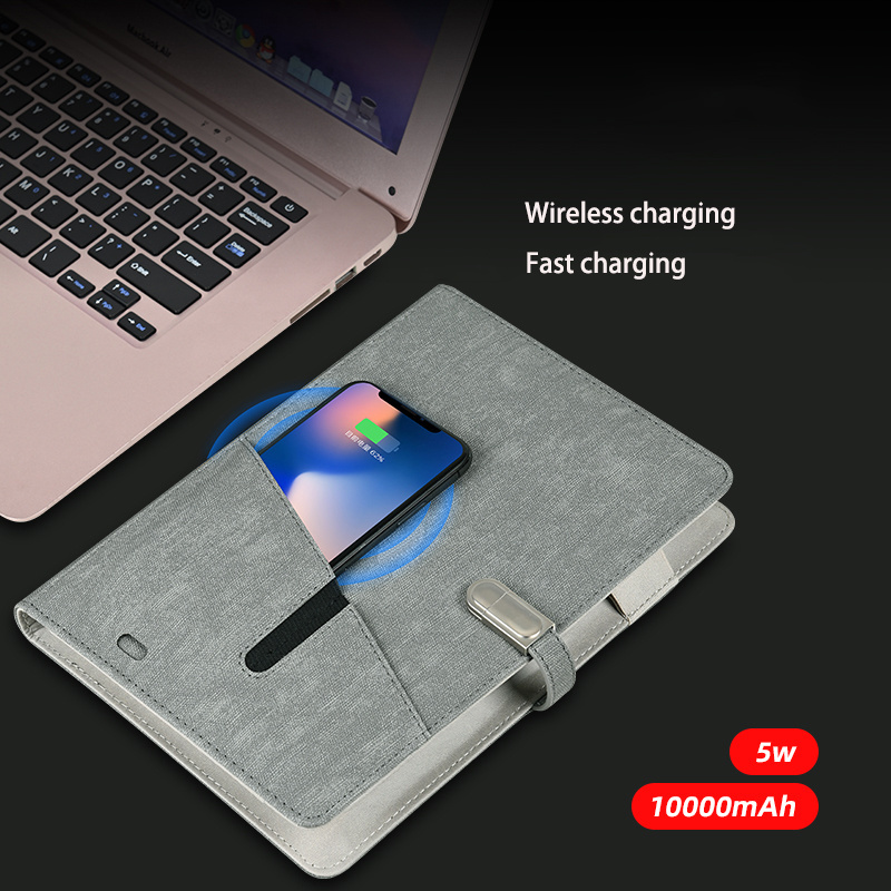 2024 New Arrivals Notepad Planner Diary Notebook with Power Bank and USB Flash Drive Wireless Charger Notebook and Smart Pen