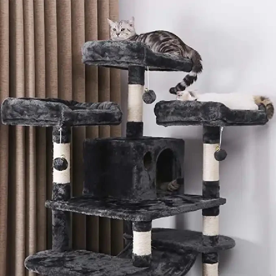 2023 new Cat Tower Furniture Custom Size Cat Tree Condo With Sisal Scratching Posts Perches Houses Hammock