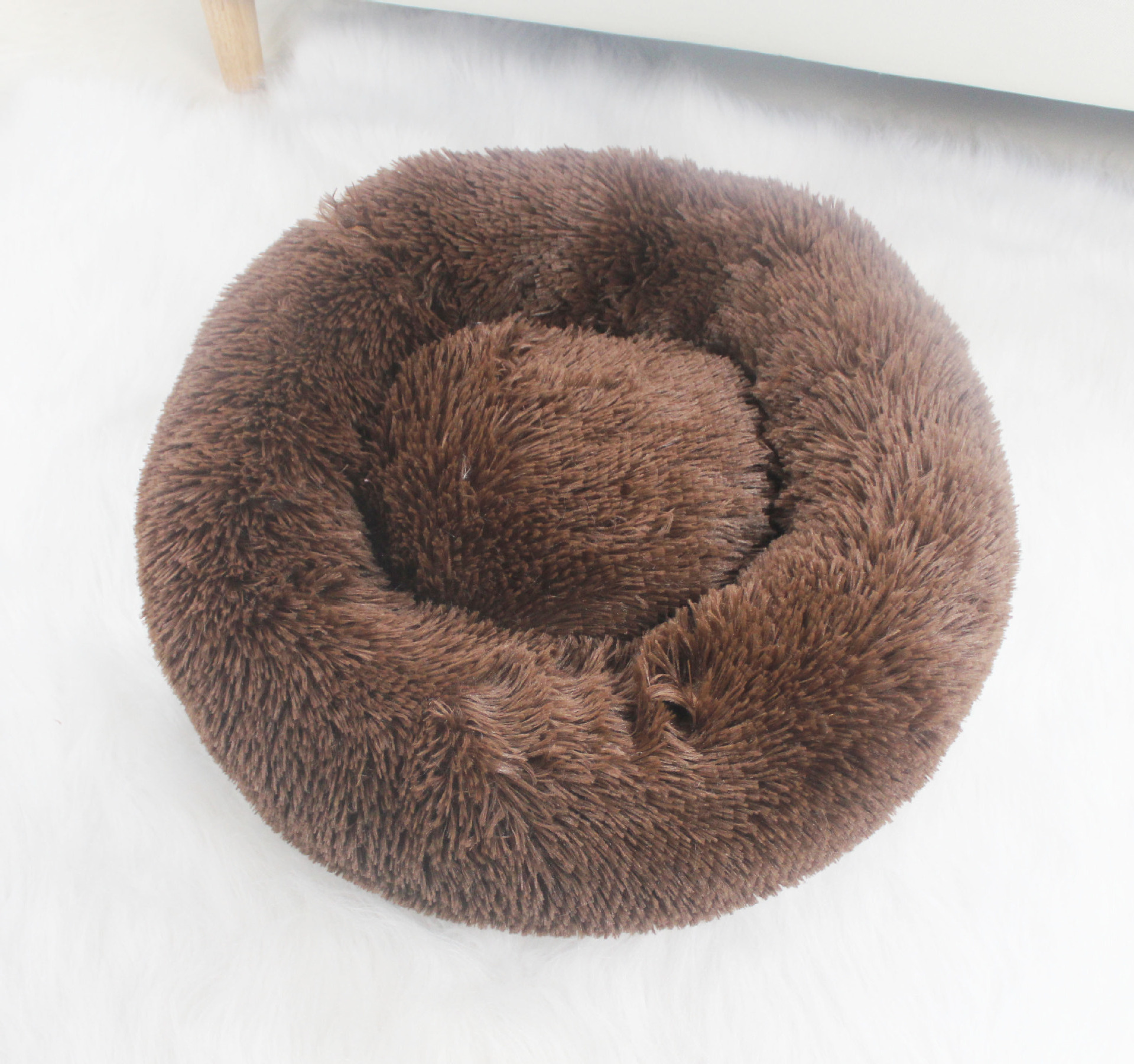 Round long haired dog litter cat litter South Korean velvet autumn and winter litter mat cat bed mat medium and small dogs