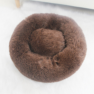 Round long haired dog litter cat litter South Korean velvet autumn and winter litter mat cat bed mat medium and small dogs