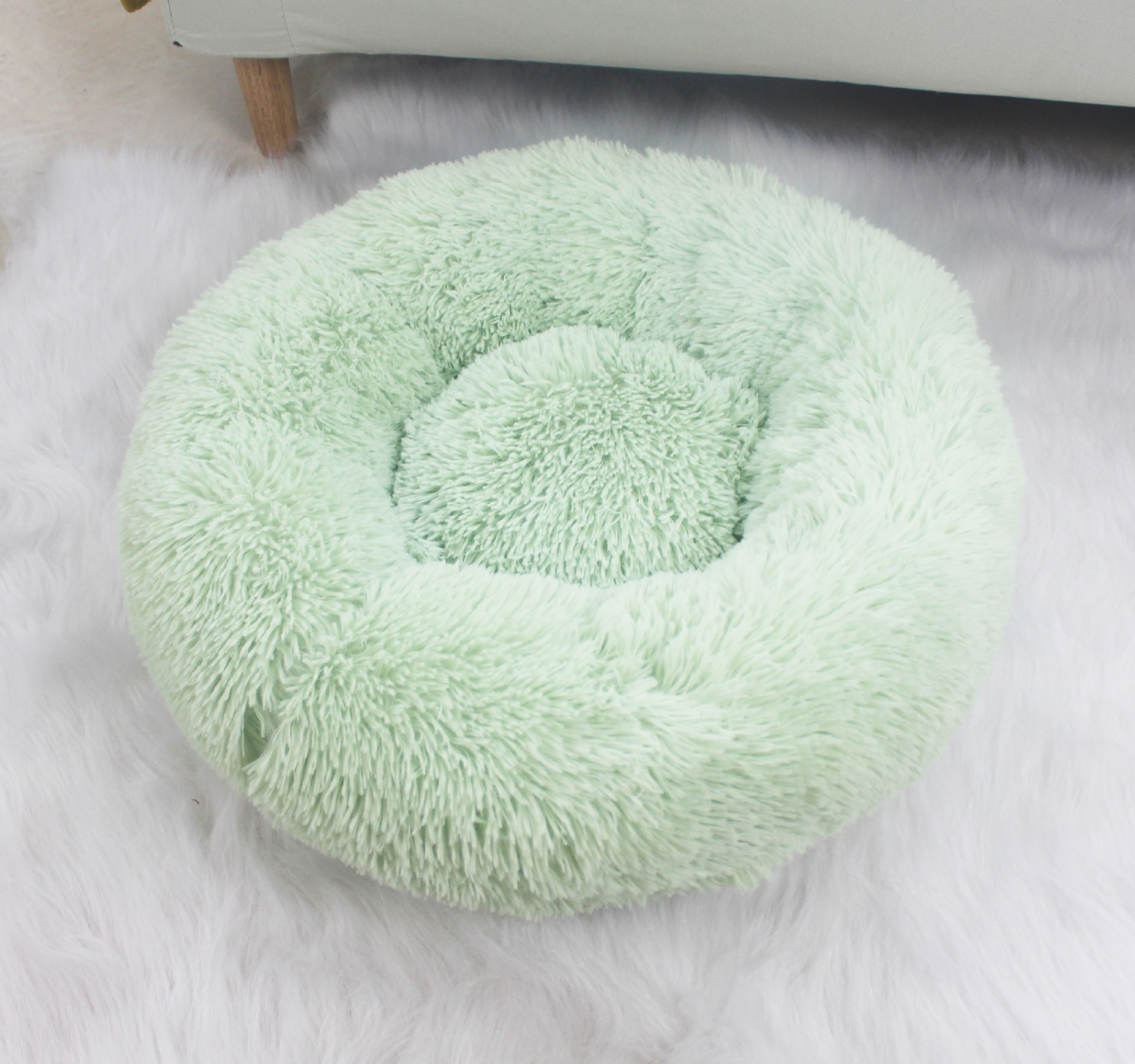 Round long haired dog litter cat litter South Korean velvet autumn and winter litter mat cat bed mat medium and small dogs