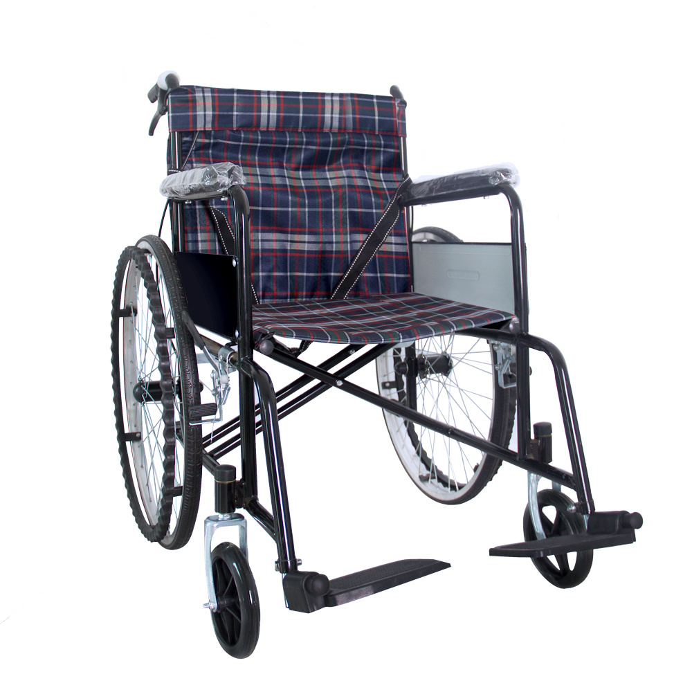 20 Years Factory High Quality Steel Wheelchair Printed Frame Homecare Chair Wheel Seat Manual Stainless Steel Wheelchair