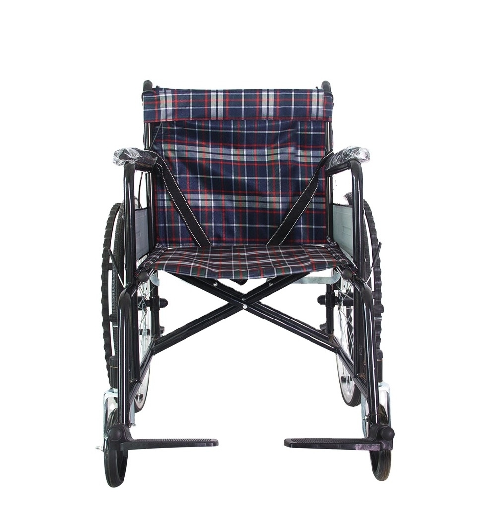 20 Years Factory High Quality Steel Wheelchair Printed Frame Homecare Chair Wheel Seat Manual Stainless Steel Wheelchair