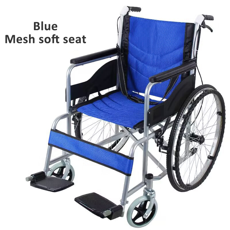 Lightweight Comfortable Steel Manual Foldable Wheelchair For Disabled Elderly