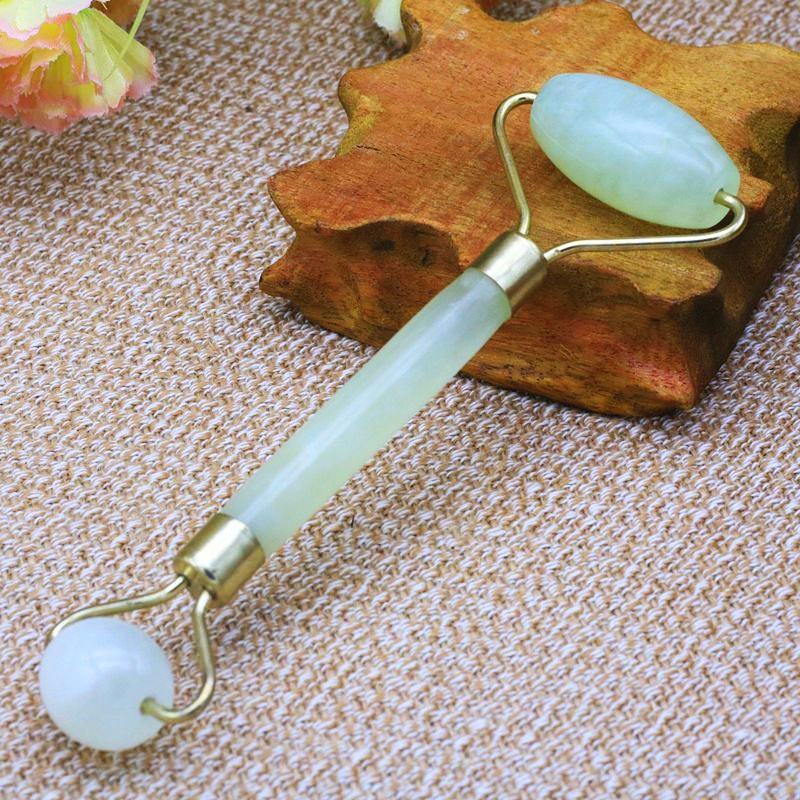 Natural Green Jade Face Massager Anti Age Jade Roller And Gua Sha Set For Women Massage