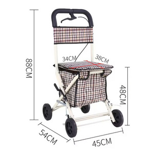 Lightweight Rollator Shopping Cart Walker For Elder People Height Adjustable Foldable Shopping Cart Portable Trolley