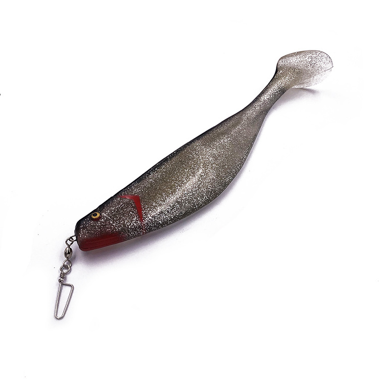 3.7-32cm soft PVC pandle tail shad with swivel trolling fishing lure swim bait T-tail