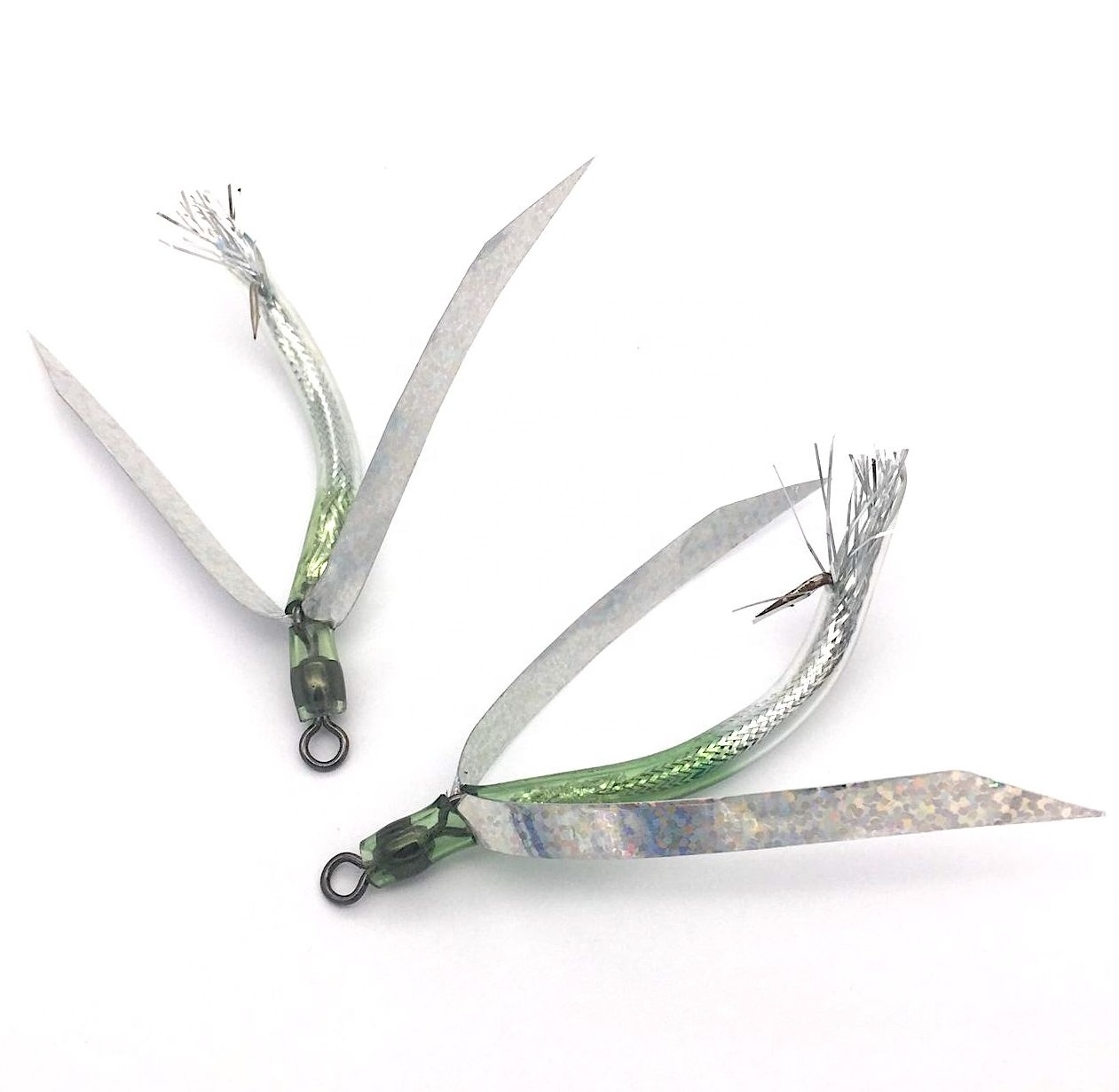 Customise live hook soft swim baits sand skerries eel lures hook with tube rubber plastic flash wings