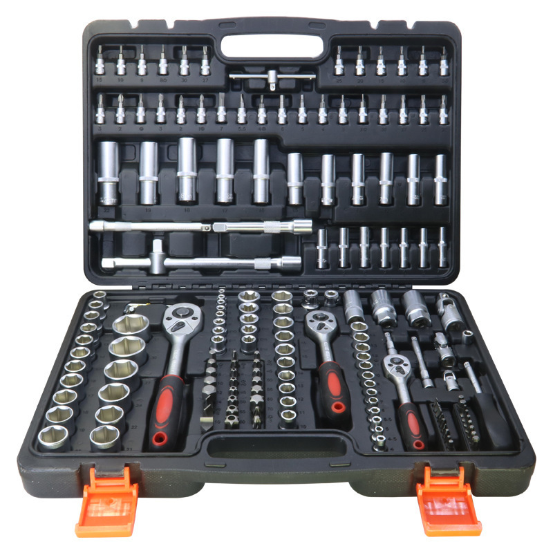 Hand Tools Set Sleeve Ratchet Wrench Repair Vehicle Multi-Function Sleeve Assembly Toolbox