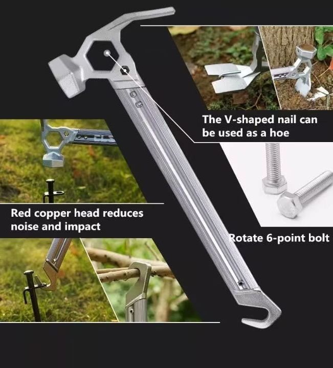 Hand Tools Multifunctional Hammer With Aluminum Handle Stainless Steel Hammer With Copper Head Nail Puller