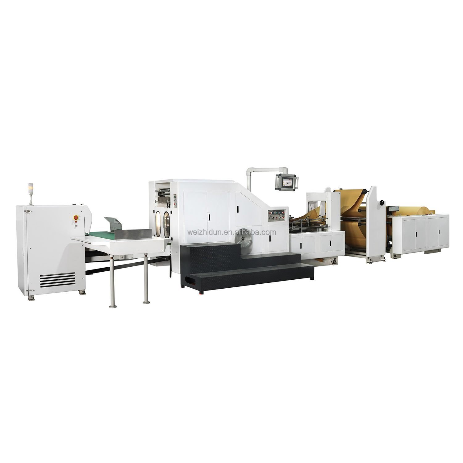 Full Automatic Mini Sharp V Bottom Brown Kraft Food Bread Snack Paper Bag Production Making Machine with 2 Color Printing