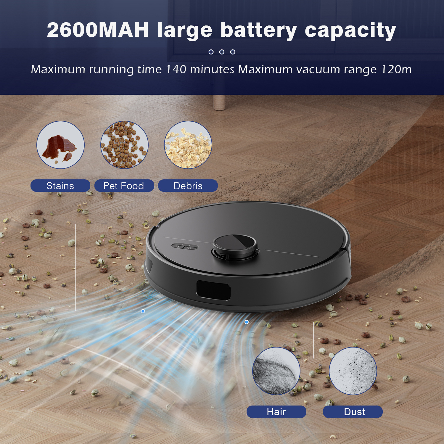 ONSON Self-Emptying Robot Vacuum Cleaner Sweep And Wet Mopping Xiaomi Official Supplier Self-Emptying Dustbin Vacuum Cleaner