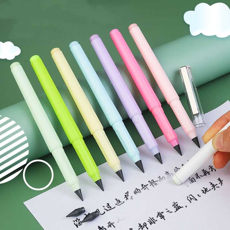 Inkless Eternal Hb Plastic Everlasting Infinity Student Drawing Pencil With Built-in Eraser And Replacement Pen Tips