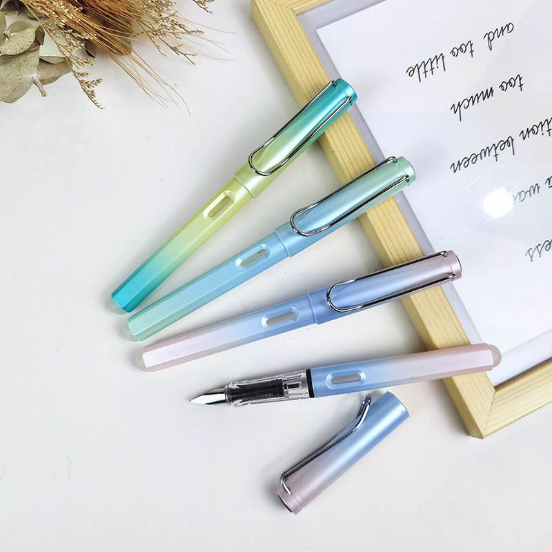 Erasable Fountain Pens Calligraphy Erasable Pen Ink Cartridge Colorful Plastic with Rubber Eraser Stainless Steel Loose 100 Pcs