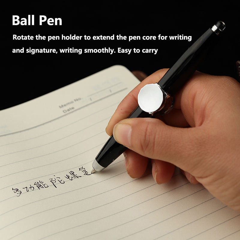 Weizhuang Creative Multi-functional Metal Fingertip Gyro Pen with LED Light Reduce Pressure Stylus Ballpoint Pens