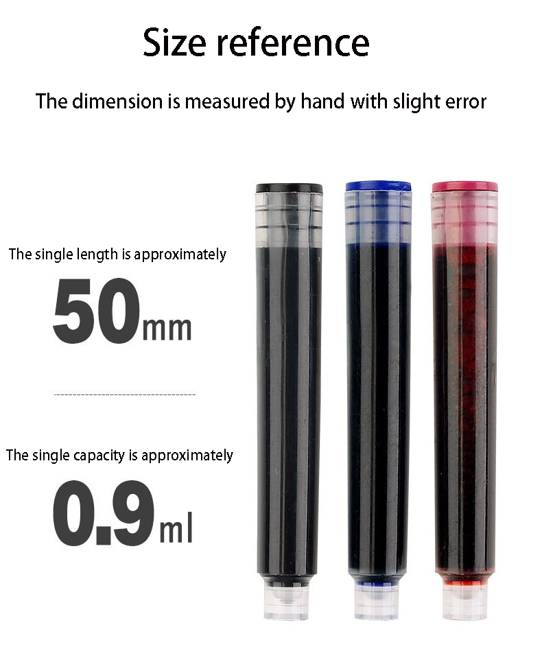 China Supplier Sample Free High Quality fountain pen ink cartridge blue black red ink sacs ink