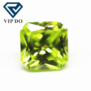 3*3-12*12mm square cut corner shape dark apple green color cubic zirconia gemstones synthetic square cut corner loose CZ stones