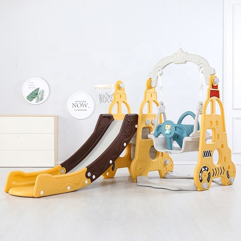 Fun Toy Slide New Design Kindergarten Preschool Indoor Plastic Children Slide with Swing for Kids