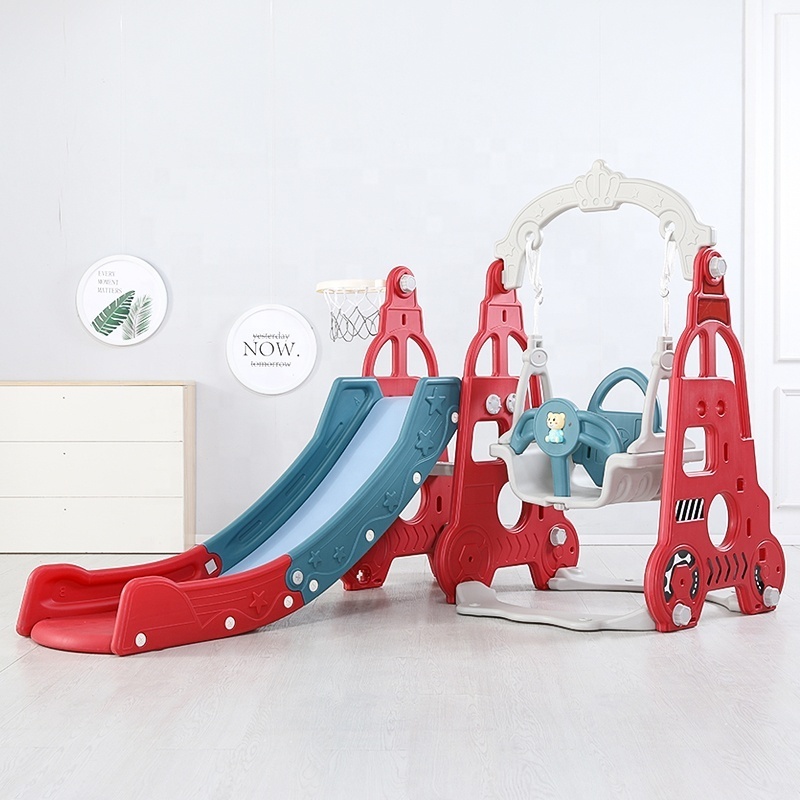 Fun Toy Slide New Design Kindergarten Preschool Indoor Plastic Children Slide with Swing for Kids