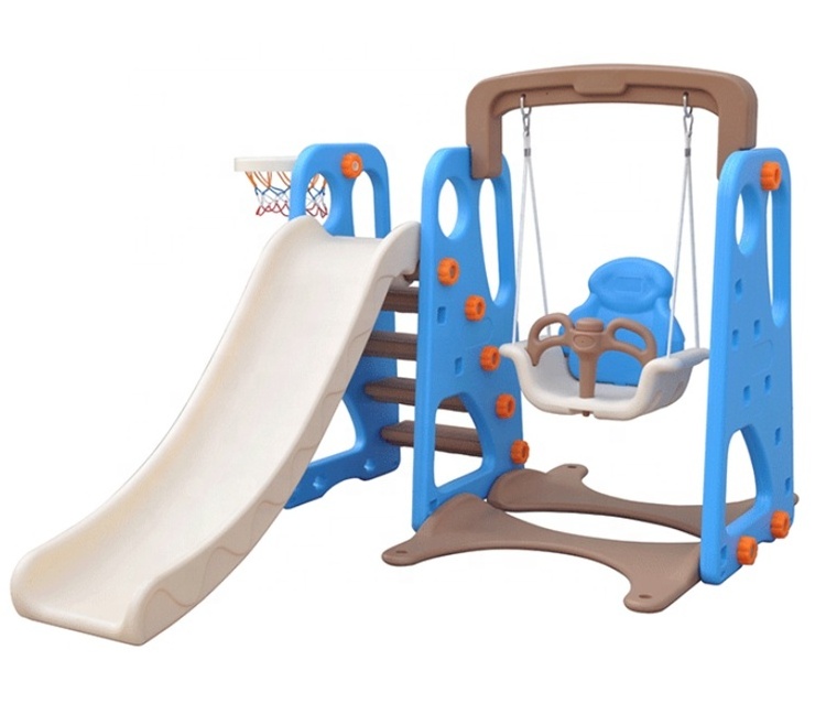 China professional manufacture classical design easy assembly colorful plastic indoor children slide and swing