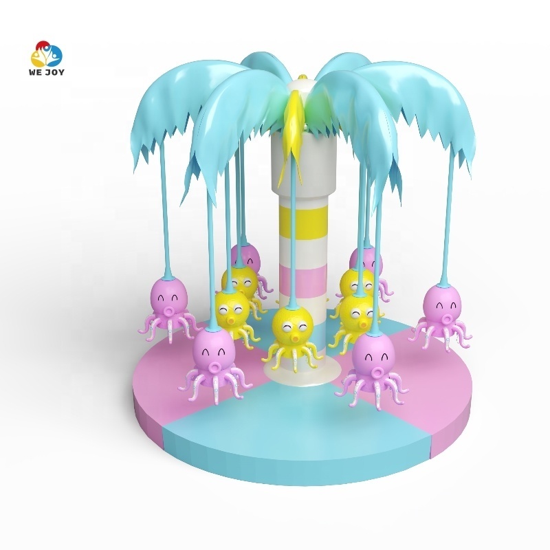 Customized electric coconut tree pastel soft play indoor carousel swing equipment for children playground