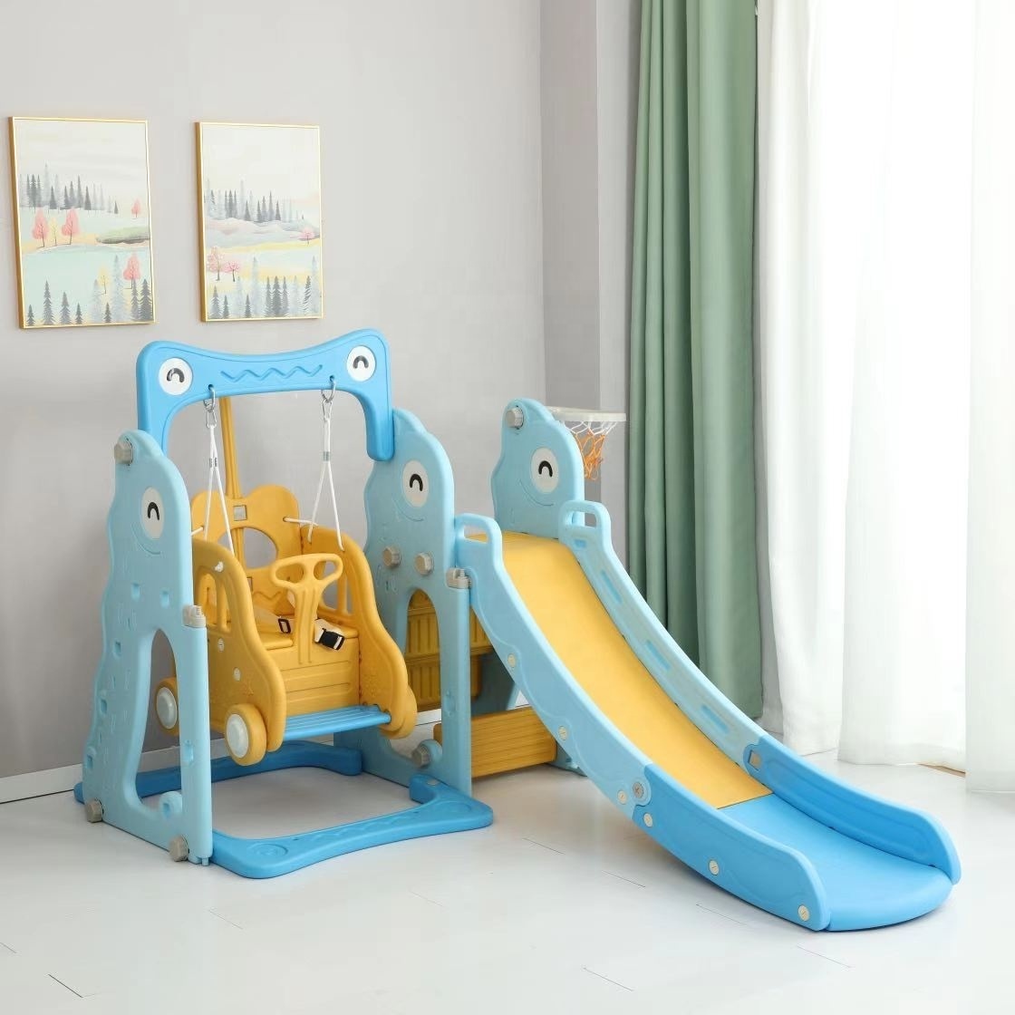 Baby Slide Indoor Plastic Slide and Swing for Kids Kindergarten