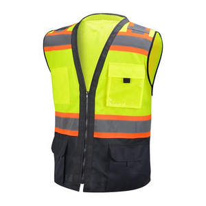 WEJUMP S-5XL Reflective Safety Clothing ANSI Class 2 Hi Vis Construction worker LOGO print Safety Reflective Vest With Pockets