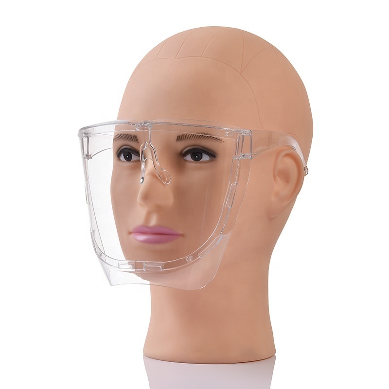 Wejump Upgraded Anti-Fog Plastic Full Face Covering Transparent Face Guard with Anti-Slip Breathable Dust-Proof Mouth Shields