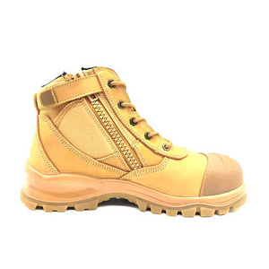 Wejump Anti-penetration Comfortable Genuine Leather Side Have Zip Miner Australia Men Safety Work Shoes Boot