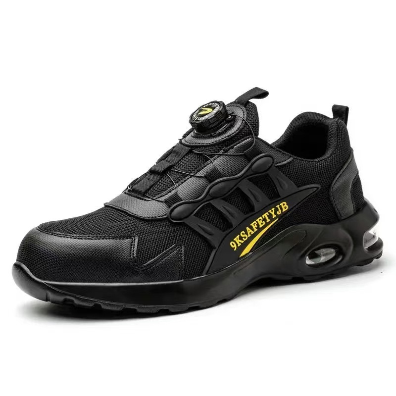 Wejump SBP Rotated Button Men Work Shoes Anti-Smashing Safety Sport Shoes Steel Toe Work Sneaker Protective Shoes