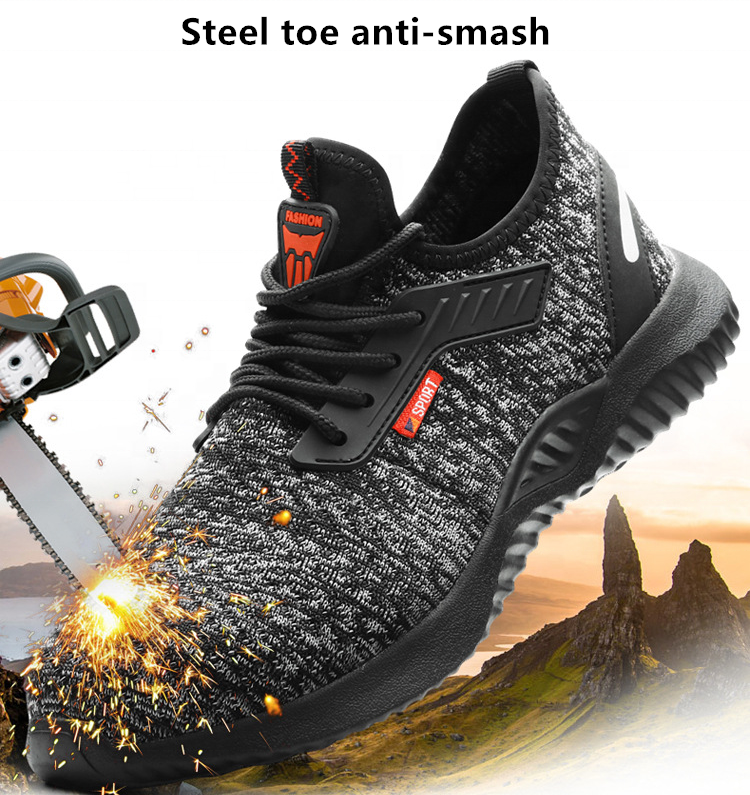 Wejump Industrial Breathable Safety Work for Men & Women  Casual Trainers Steel Toe Light Weight Sneaker Safety Shoes For Worker