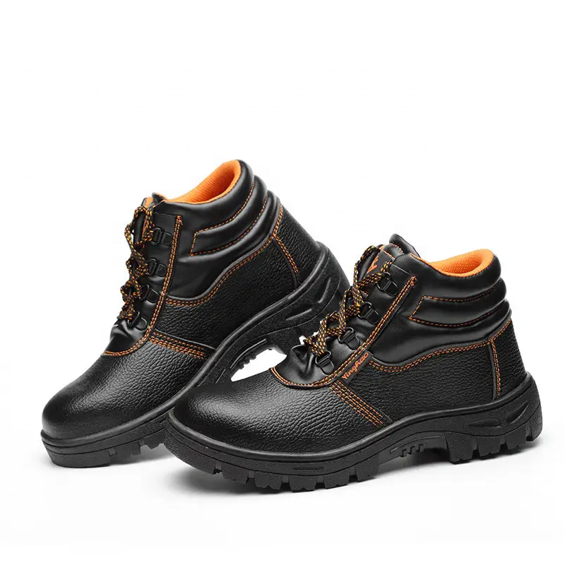 Wejump Wholesale anti skid Anti puncture men's working lightweight stab-resistant PU leather steel toe safety shoes