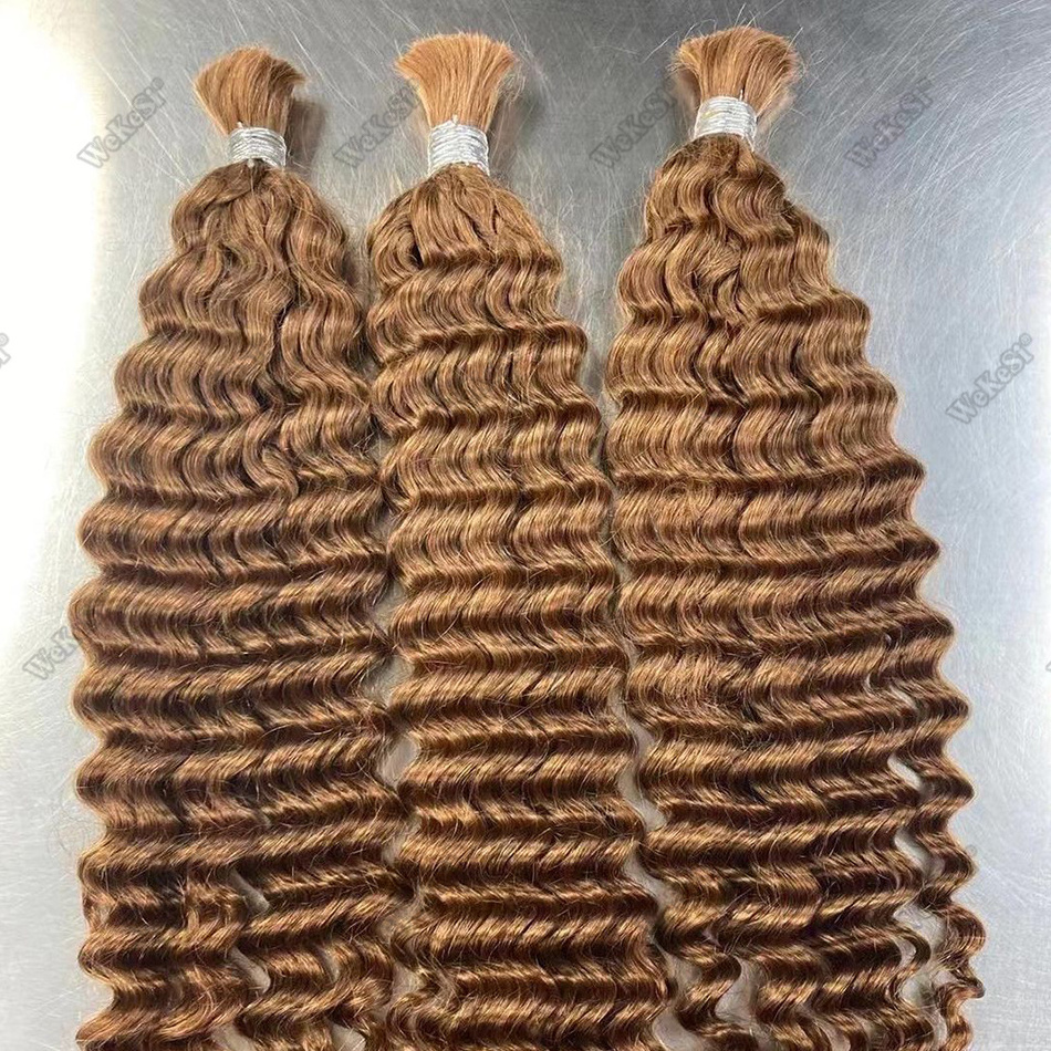 Wet and Wavy Bulk Cuticle Aligned Human Hair For Braiding No Weft Deep Wave Bulk Human Hair Braiding Bundle Hair Extension