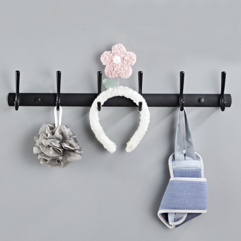 Wall Mount Kitchen Modern Quadruple Hooks Adhesive Bathroom Clothes Display Towel Metal Door Hanger Coat Wall Hooks