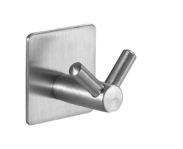 Stainless Flat Wall Hook Self Adhesive Wall Hook Towel Robe Coat Hanger Key Rack