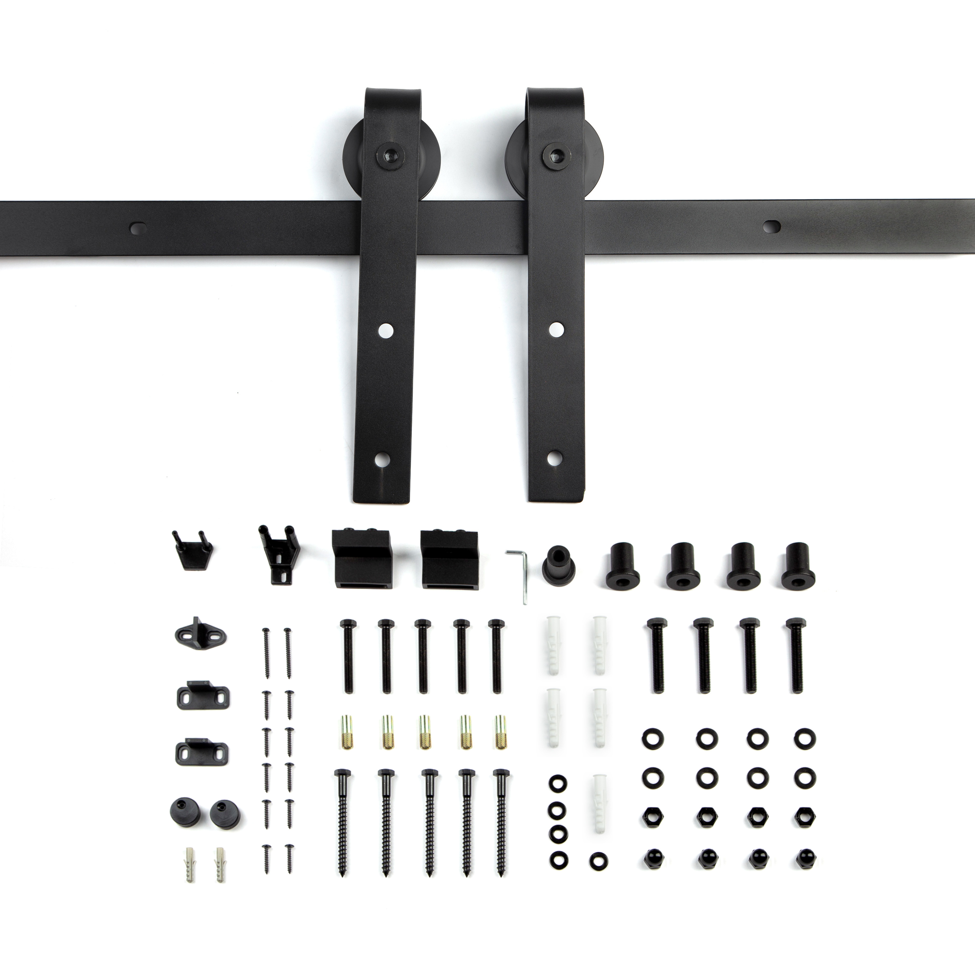 Steel Barn Door Slider Sliding Barn Door Roller Rails Hardware Kit Set for Bedroom Robby Bedroom Office