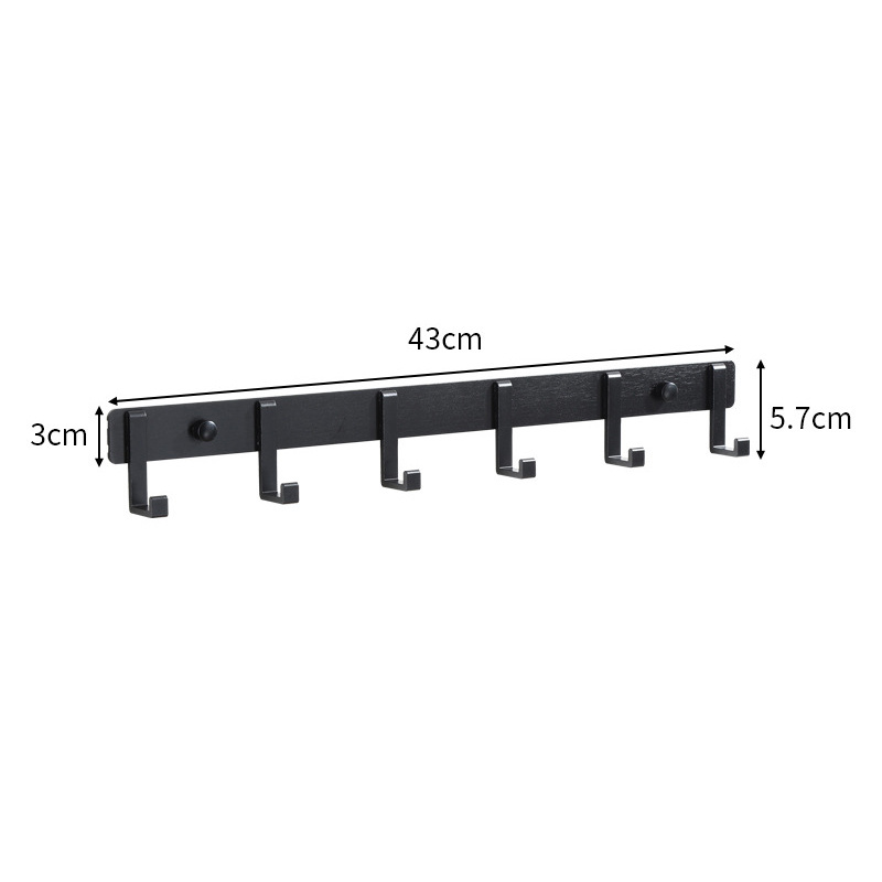 Multifunction Black Sliver Aluminum Metal Wall Mounted Robe Hook Rack Hanger Coat Towel Wall Hook