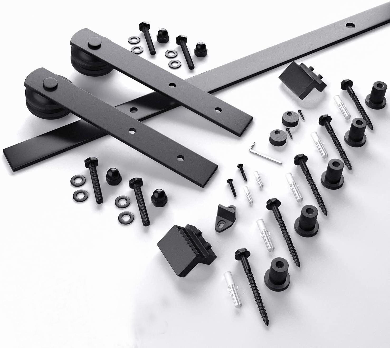 WEKIS Heavy Duty Modern Interior Sturdy Barn Doors Hardware Systems Rail Hanging Slide Single Track Sliding Doors Hardware Kits