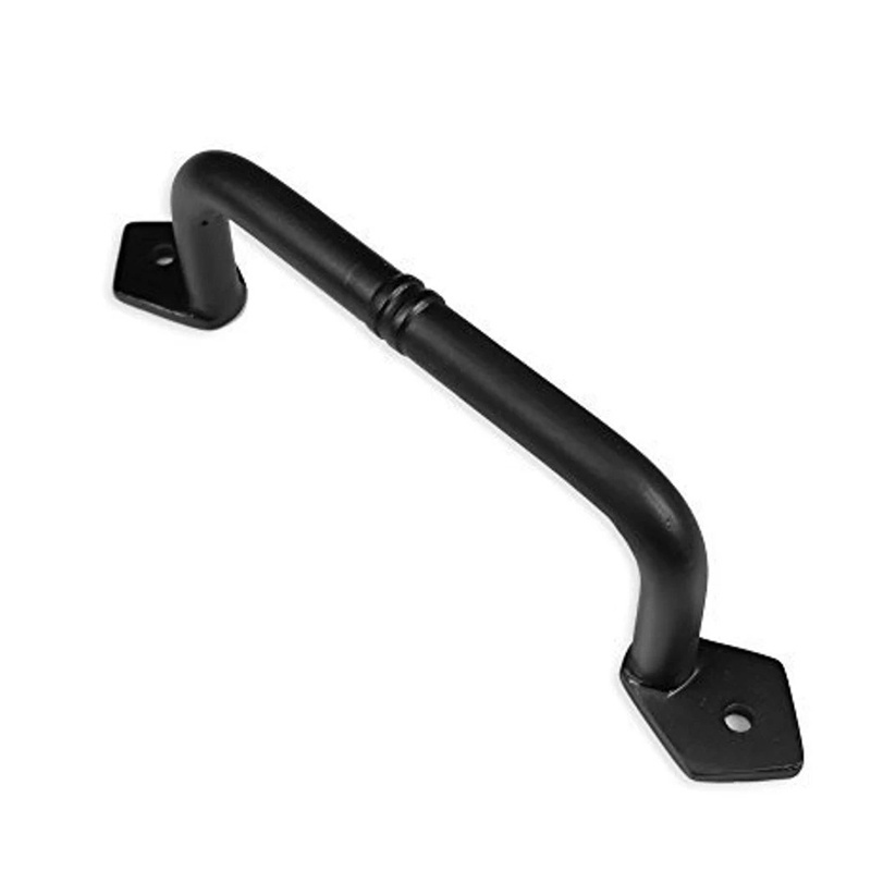 WEKIS Sliding Barn Door Handle Pull Black Cast Iron Hardware for Wooden Garden Gate Shed Cabinet Door Ripple Door Pull Handle