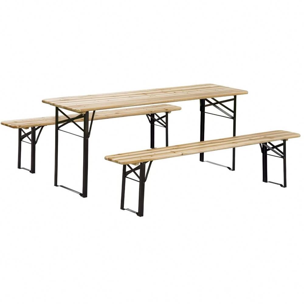 WEKIS Folding Picnic Table Patio Garden Beer Table Bench Legs Restaurant Event Wedding Banquet Metal Folding Table Legs