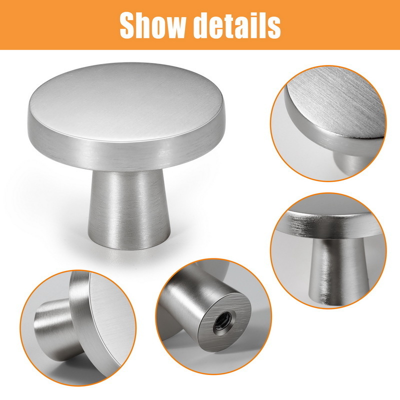 Furniture Handles Zinc Alloy Brushed Silver Bathroom Drawer Door Knobs Pulls Dresser Drawer Knobs