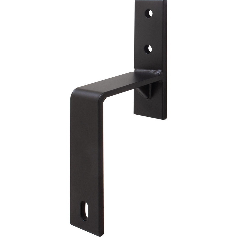 WEKIS Bending Design Wall Mount Matte Black Bypass Door Steel Bracket System For Bypass Sliding Wood Barn Door Hardware Kit